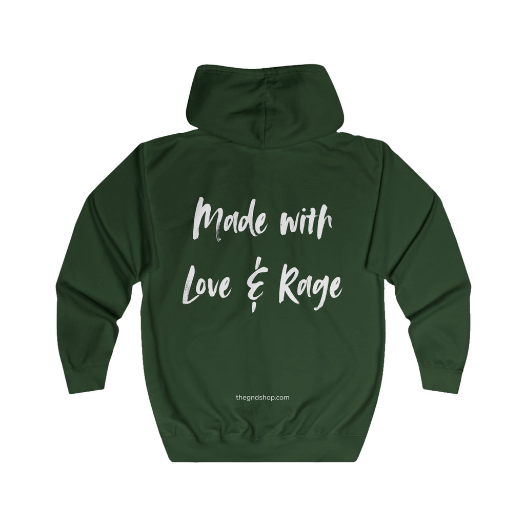 Full-zip hoodie - Made With Love & Rage - The GND Shop