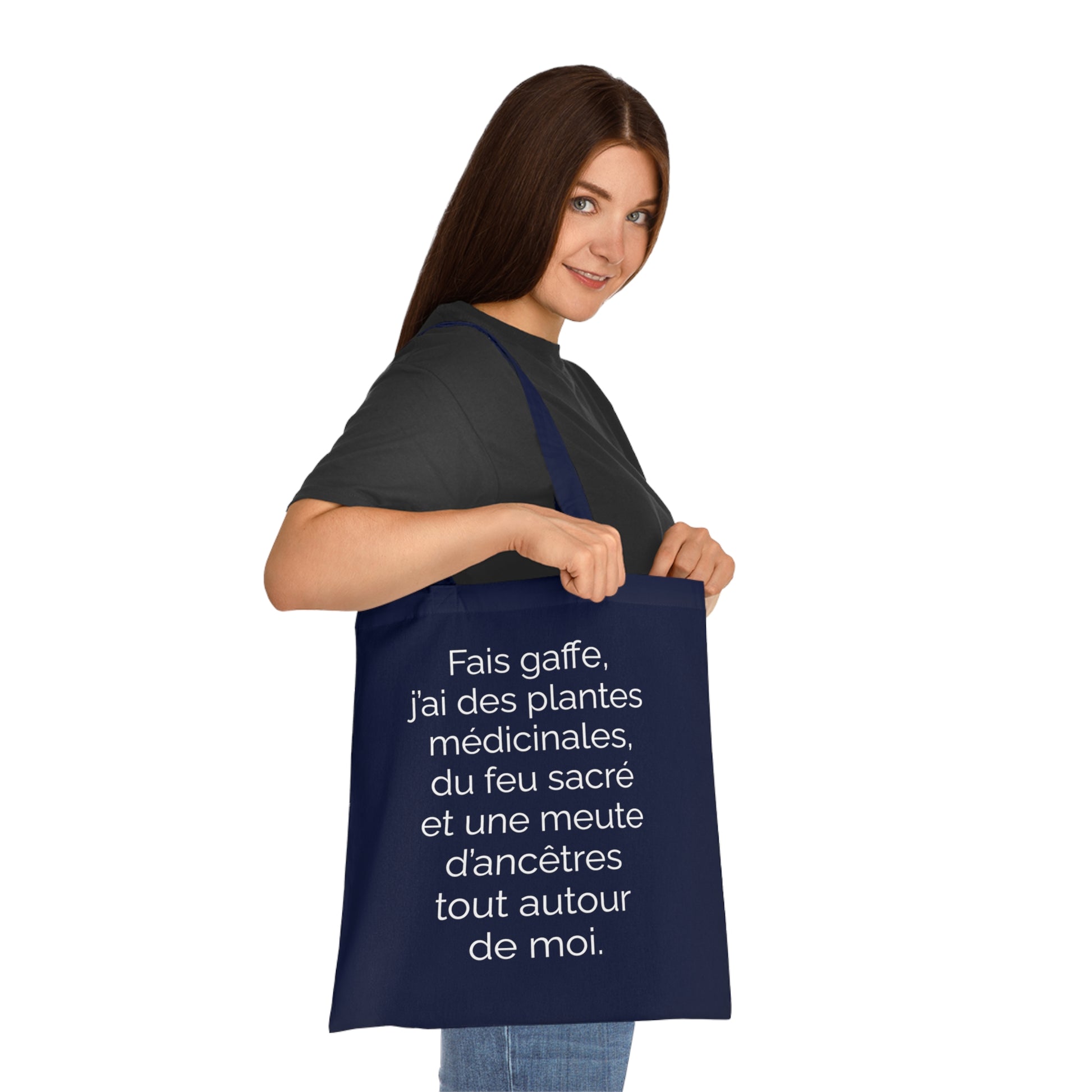 Tote Bag tissé - Fais gaffe! Plantes médicinale, feu sacré, ancêtres