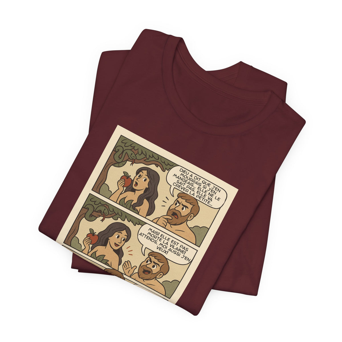 Unisex T-shirt - Retro Comics - Adam and Eve... Gaslighting is nothing new