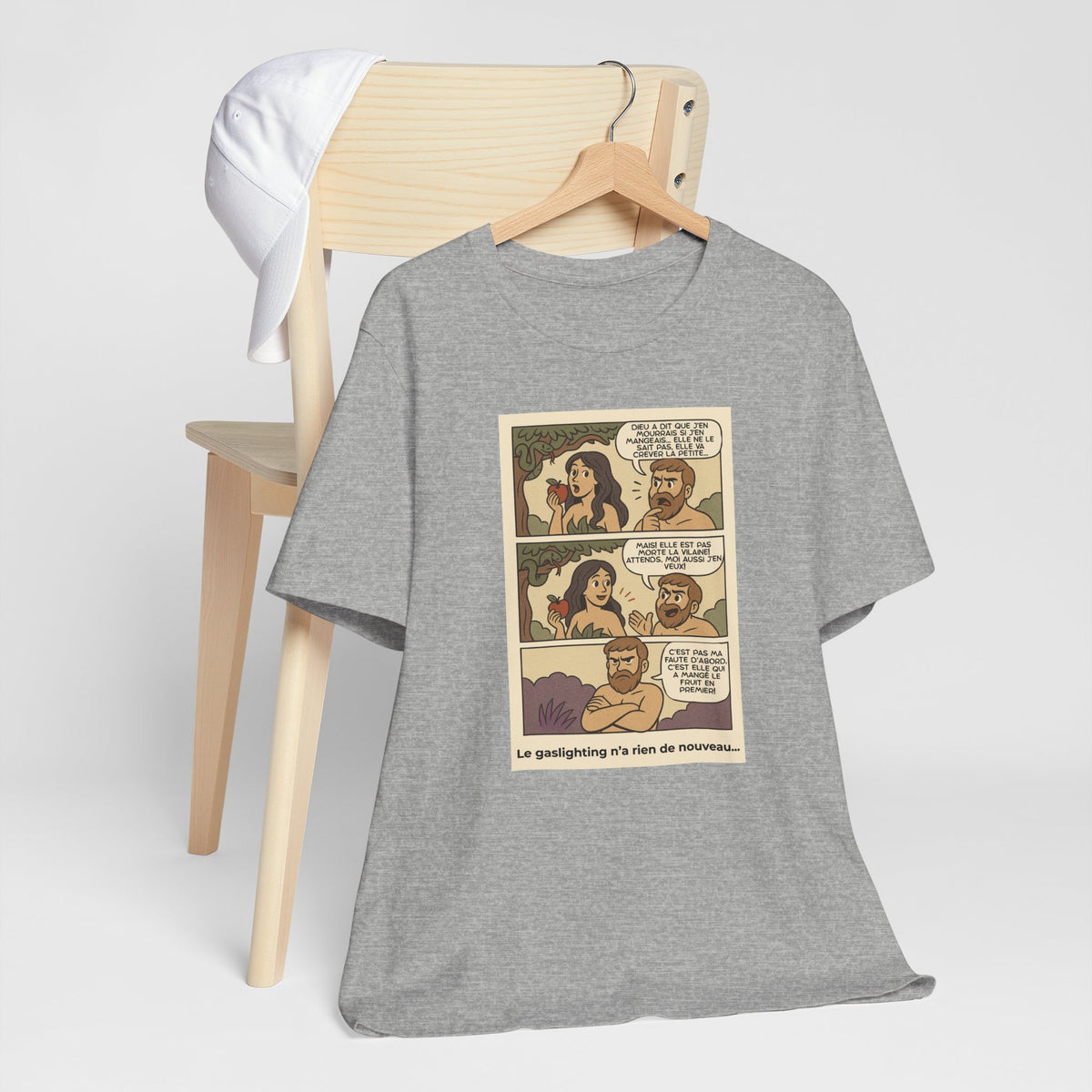 Unisex T-shirt - Retro Comics - Adam and Eve... Gaslighting is nothing new