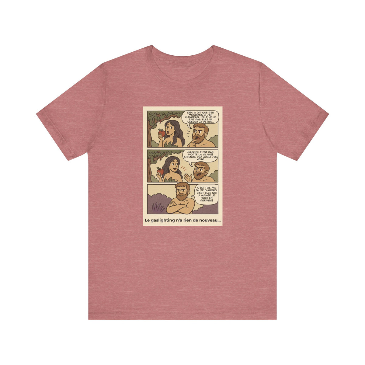 Unisex T-shirt - Retro Comics - Adam and Eve... Gaslighting is nothing new