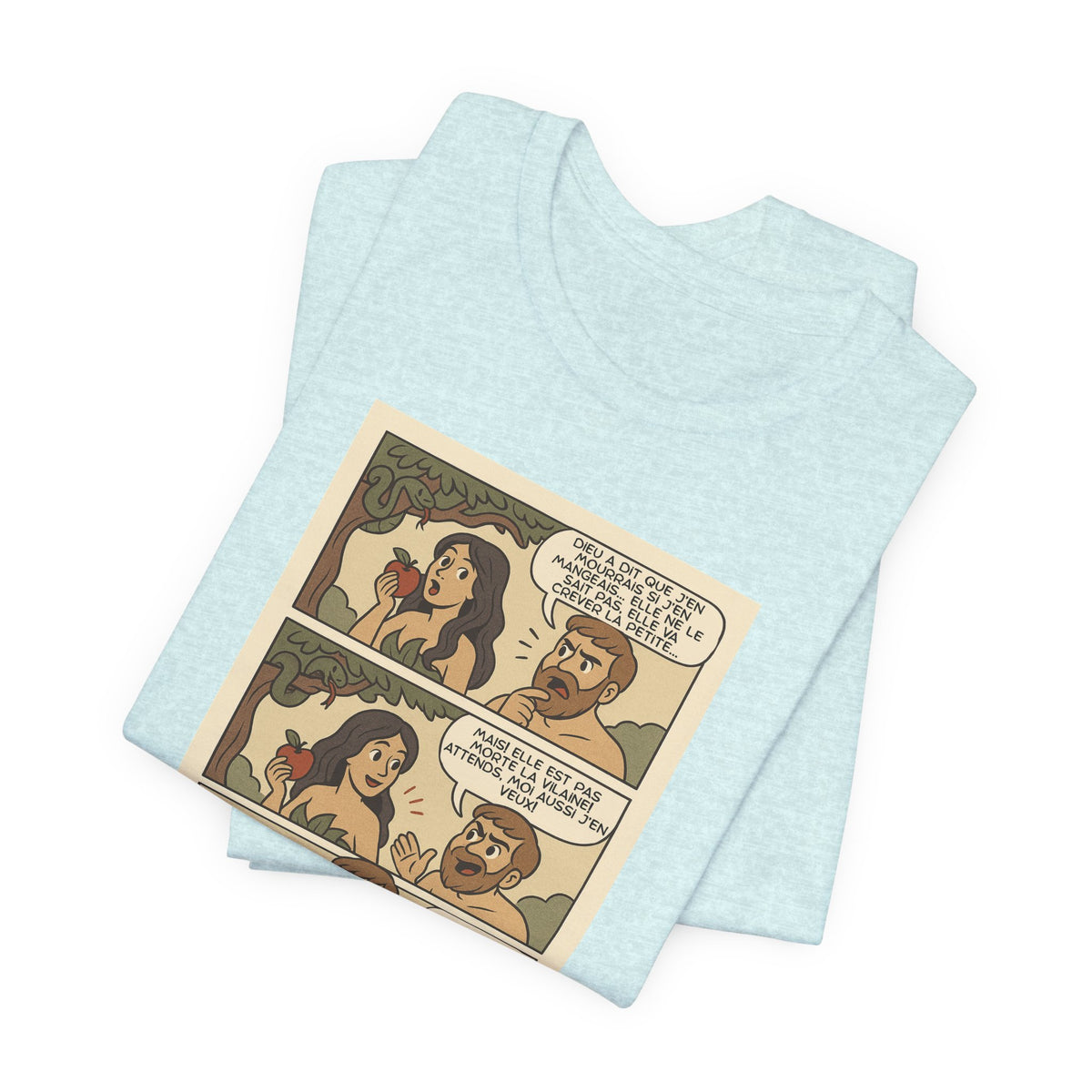 Unisex T-shirt - Retro Comics - Adam and Eve... Gaslighting is nothing new