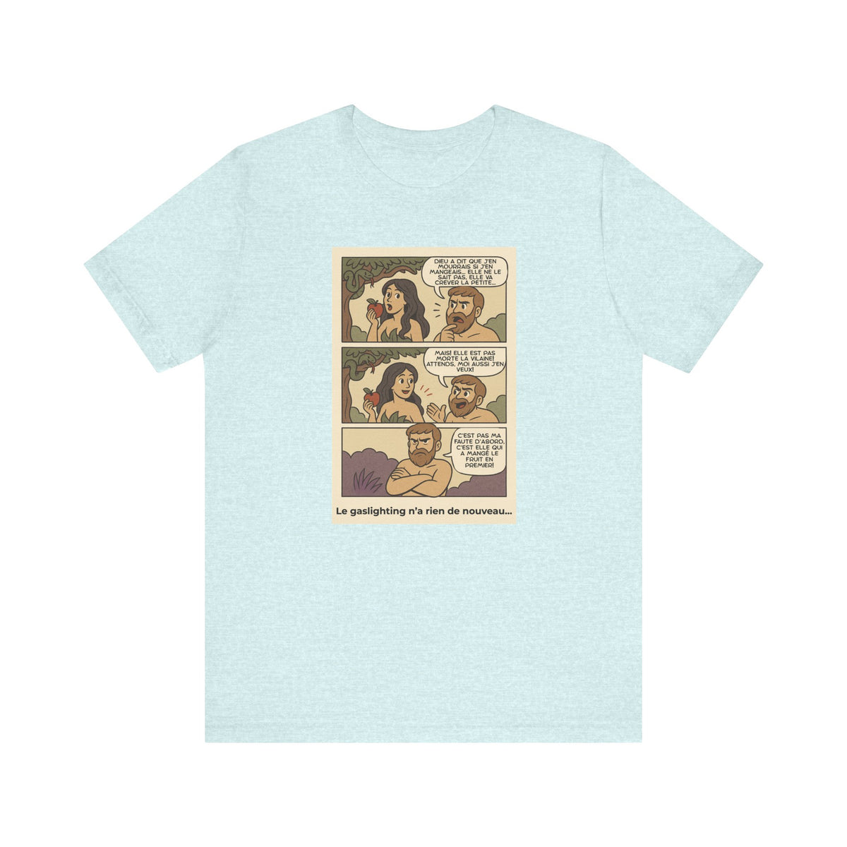 Unisex T-shirt - Retro Comics - Adam and Eve... Gaslighting is nothing new
