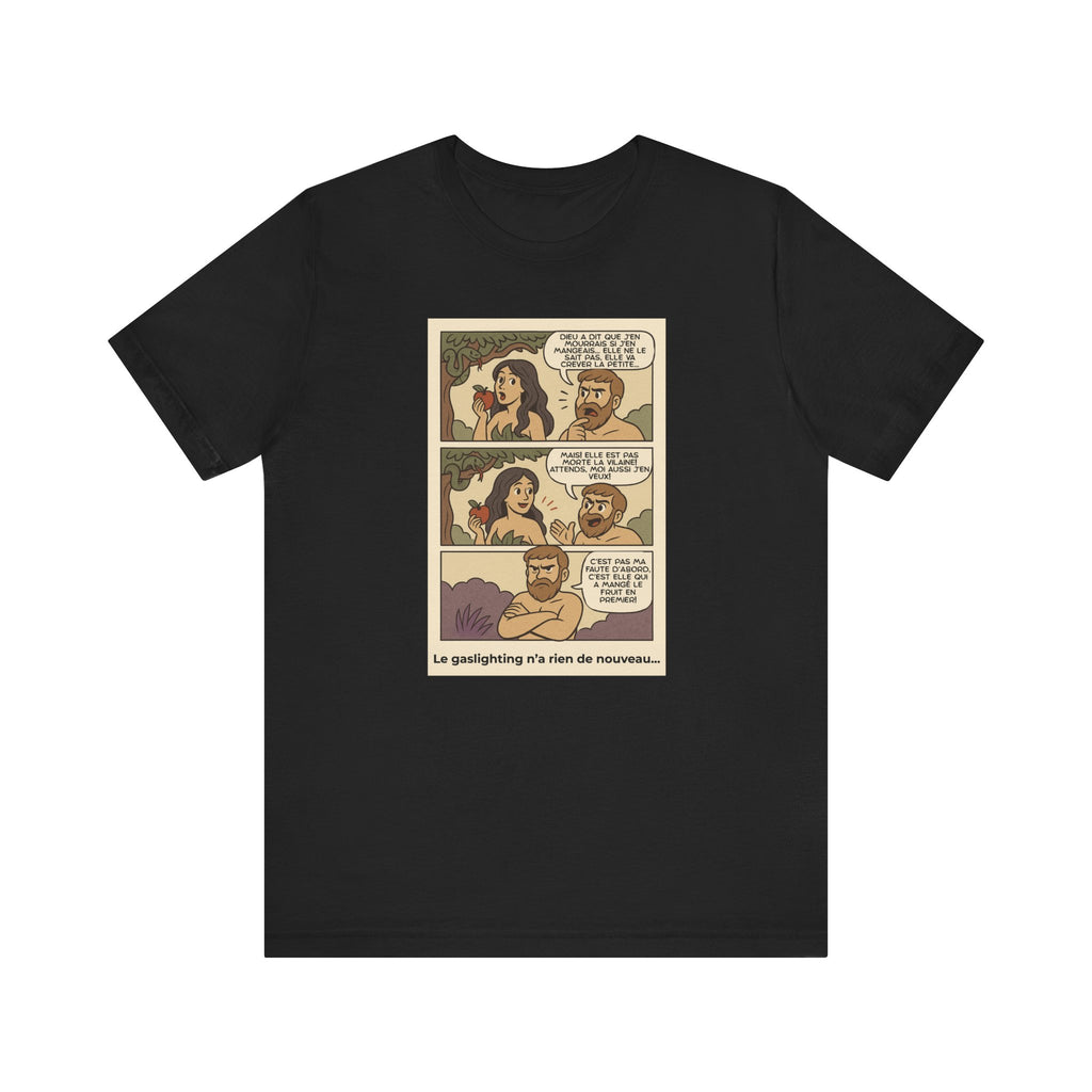 Unisex T-shirt - Retro Comics - Adam and Eve... Gaslighting is nothing new