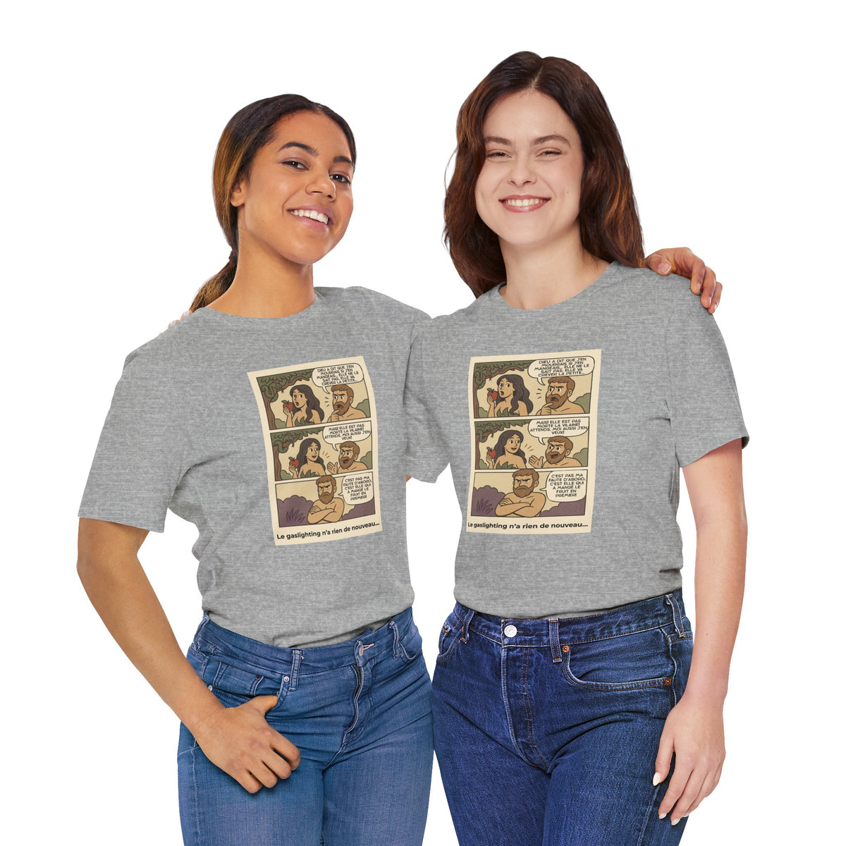 Unisex T-shirt - Retro Comics - Adam and Eve... Gaslighting is nothing new