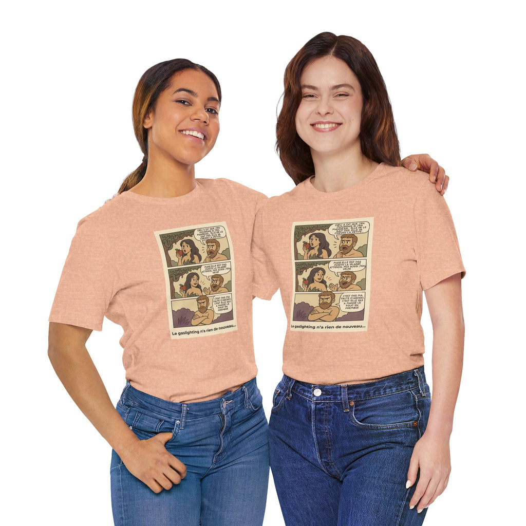 Unisex T-shirt - Retro Comics - Adam and Eve... Gaslighting is nothing new