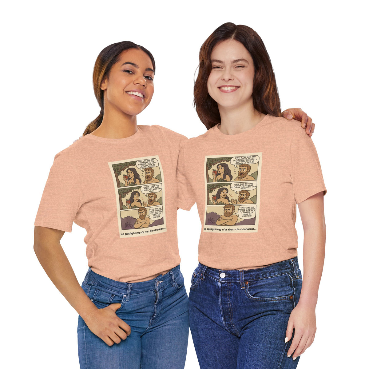 Unisex T-shirt - Retro Comics - Adam and Eve... Gaslighting is nothing new
