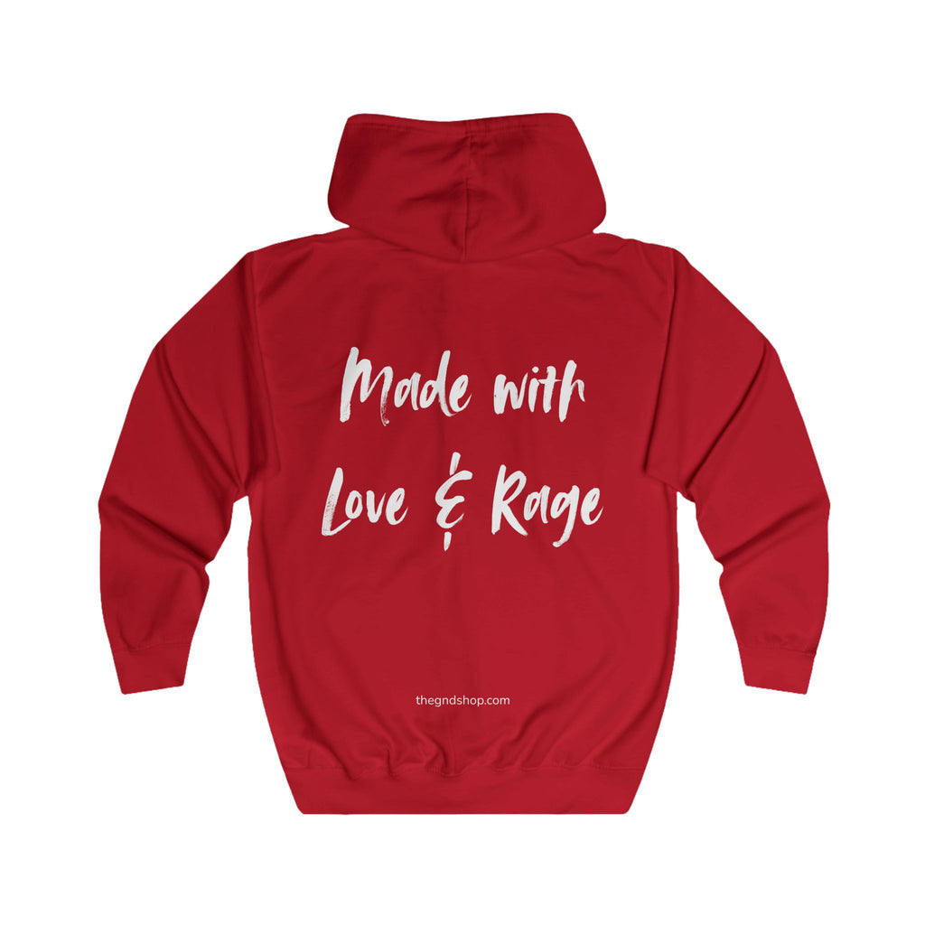 Full-zip hoodie - Made With Love & Rage - The GND Shop