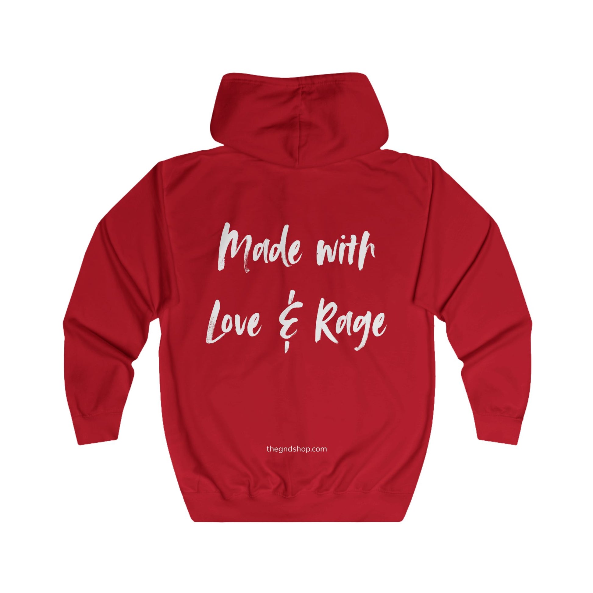 Full-zip hoodie - Made With Love & Rage - The GND Shop