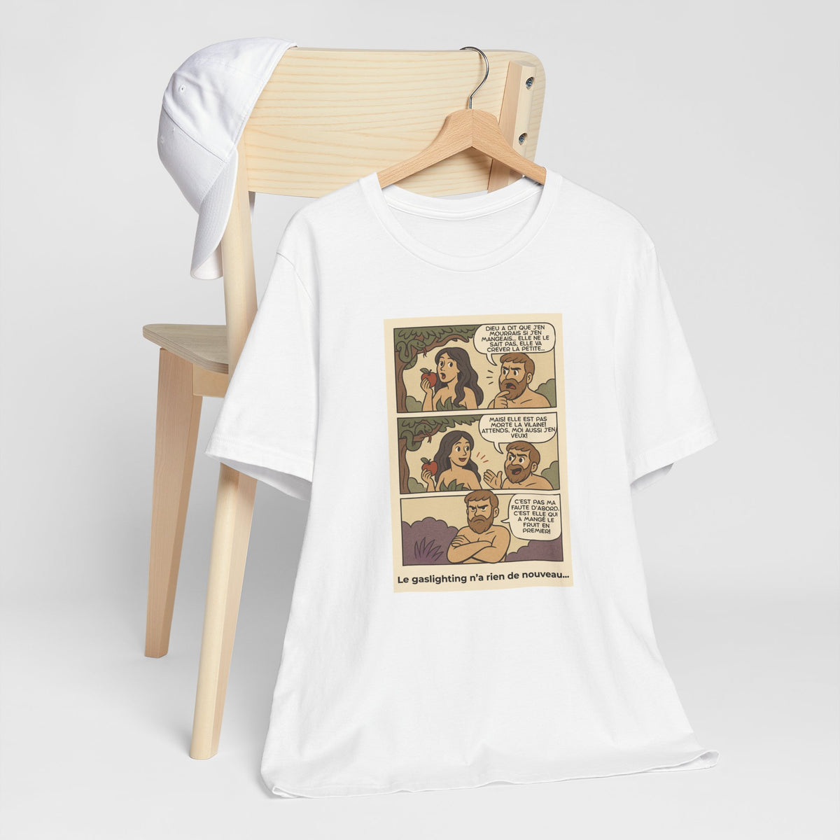 Unisex T-shirt - Retro Comics - Adam and Eve... Gaslighting is nothing new