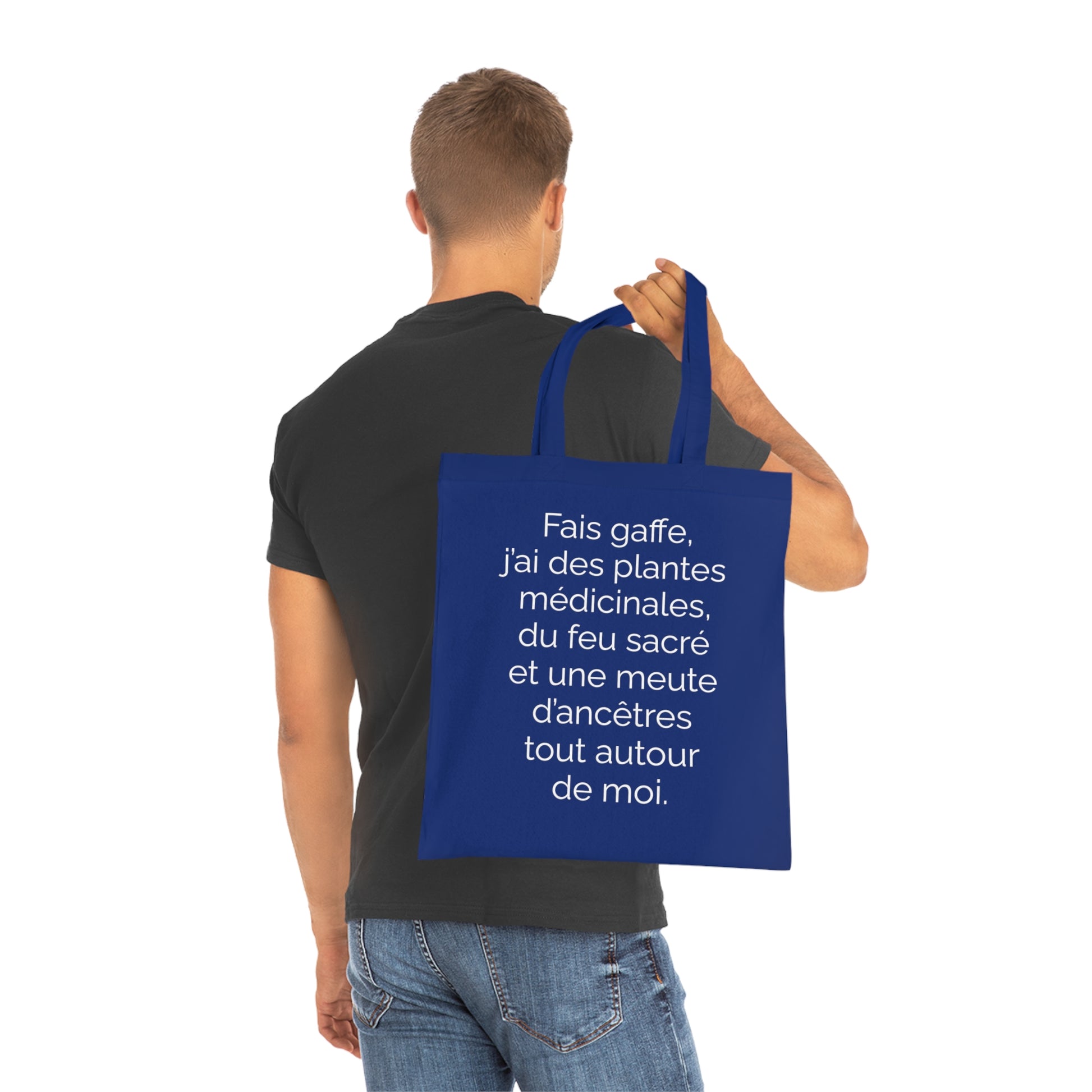Tote Bag tissé - Fais gaffe! Plantes médicinale, feu sacré, ancêtres