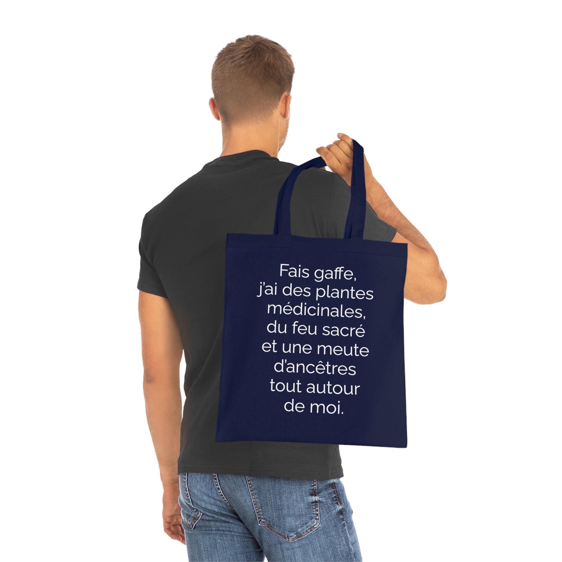 Tote Bag tissé - Fais gaffe! Plantes médicinale, feu sacré, ancêtres
