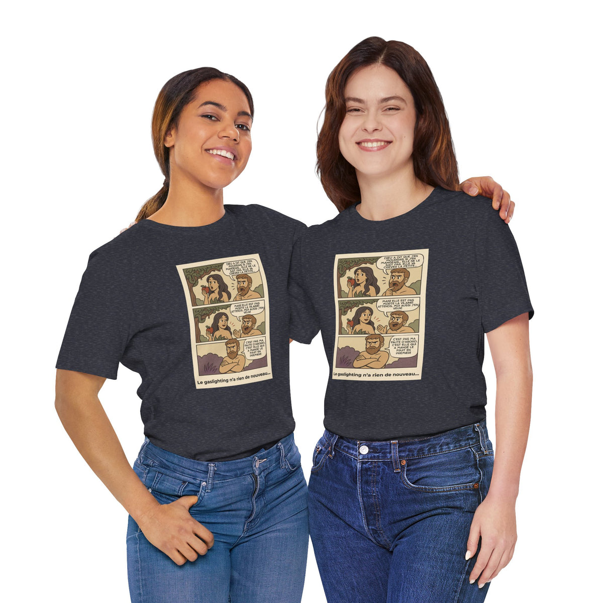 Unisex T-shirt - Retro Comics - Adam and Eve... Gaslighting is nothing new