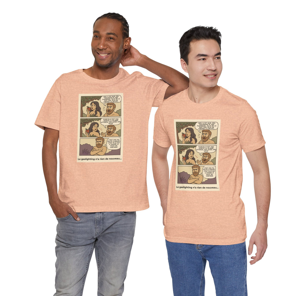 Unisex T-shirt - Retro Comics - Adam and Eve... Gaslighting is nothing new