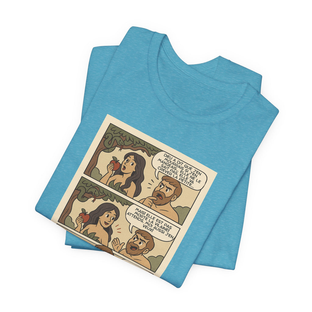 Unisex T-shirt - Retro Comics - Adam and Eve... Gaslighting is nothing new