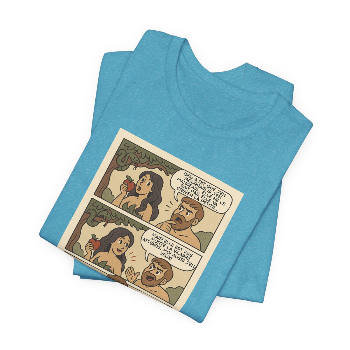 Unisex T-shirt - Retro Comics - Adam and Eve... Gaslighting is nothing new