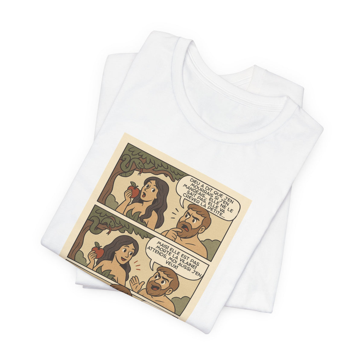 Unisex T-shirt - Retro Comics - Adam and Eve... Gaslighting is nothing new