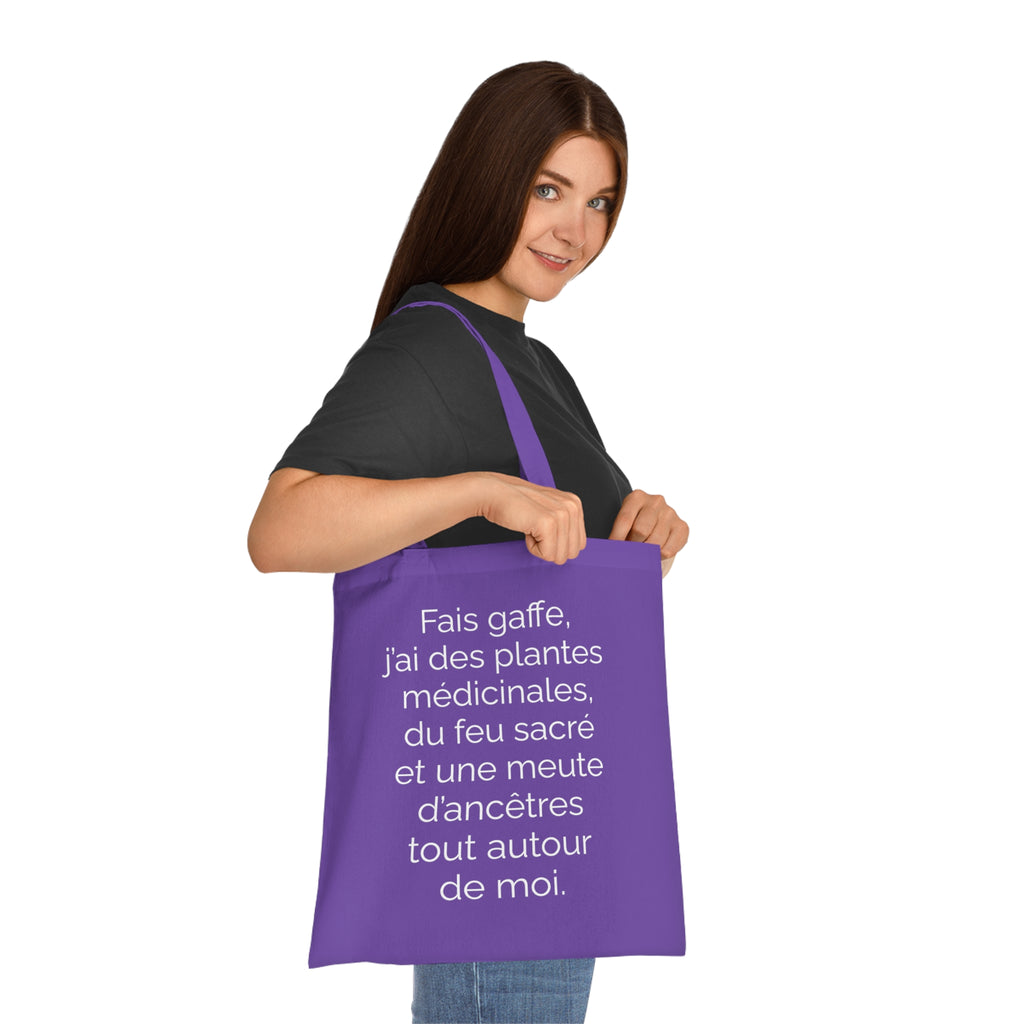 Tote Bag tissé - Fais gaffe! Plantes médicinale, feu sacré, ancêtres