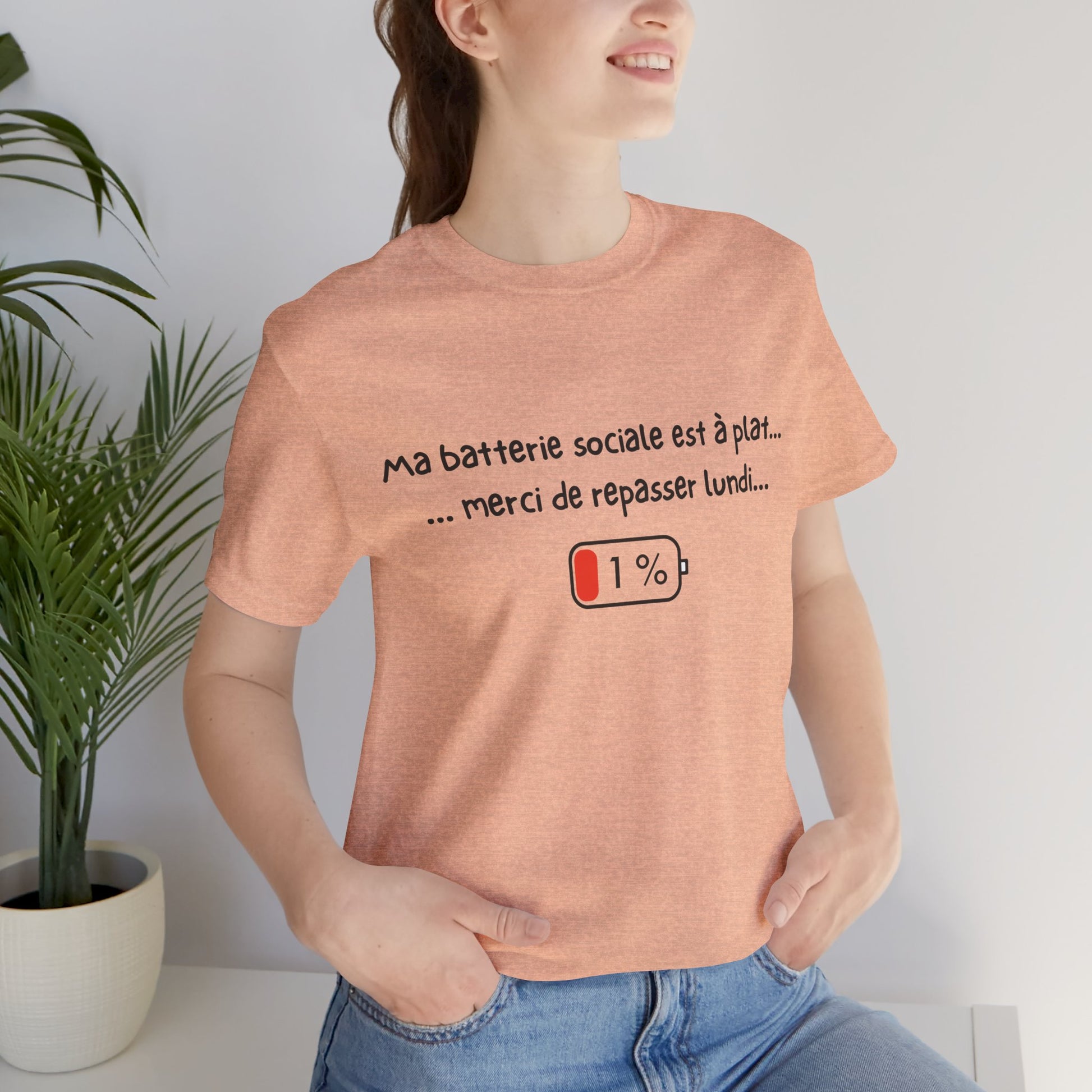 Unisex T-Shirt - Ma batterie sociale est à plat... merci de repasser lundi