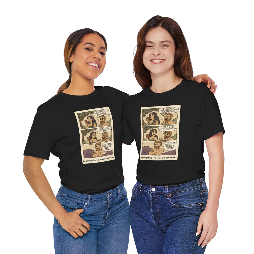 Unisex T-shirt - Retro Comics - Adam and Eve... Gaslighting is nothing new