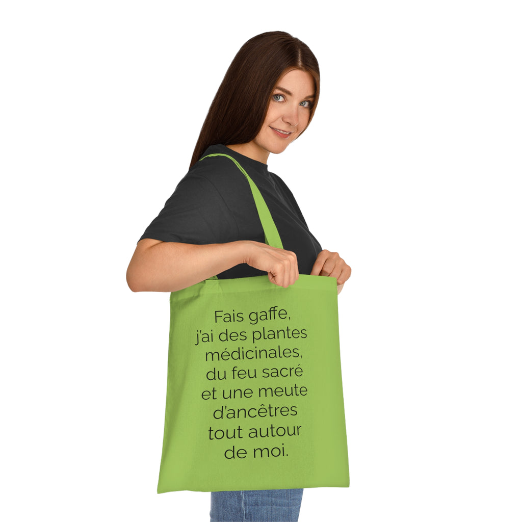 Tote Bag tissé - Fais gaffe! Plantes médicinale, feu sacré, ancêtres