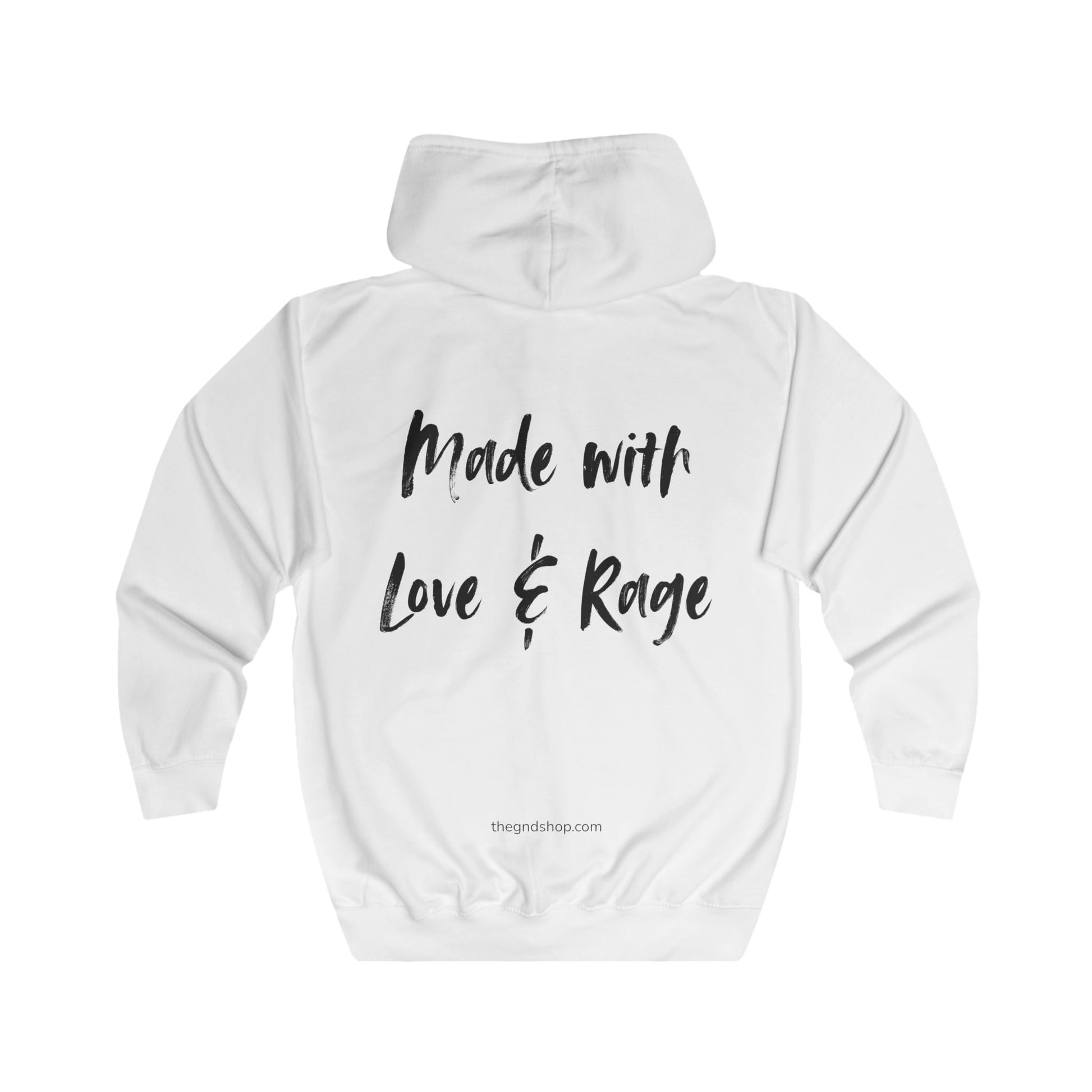 Full-zip hoodie - Made With Love & Rage - The GND Shop