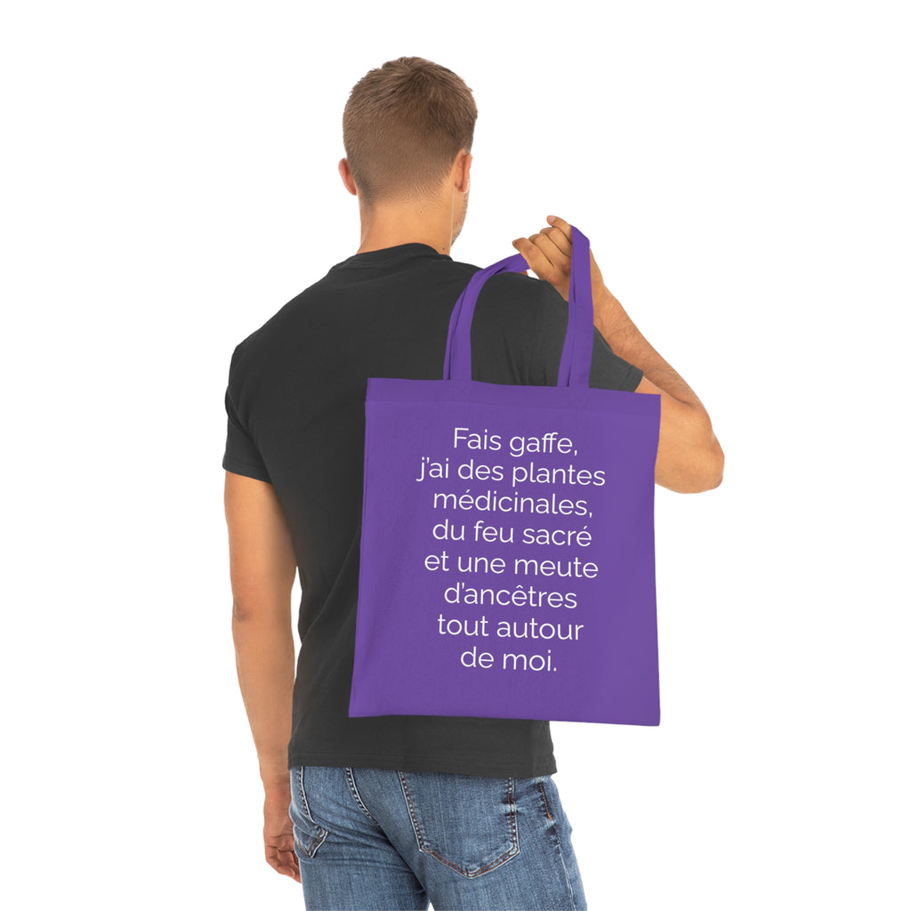 Tote Bag tissé - Fais gaffe! Plantes médicinale, feu sacré, ancêtres