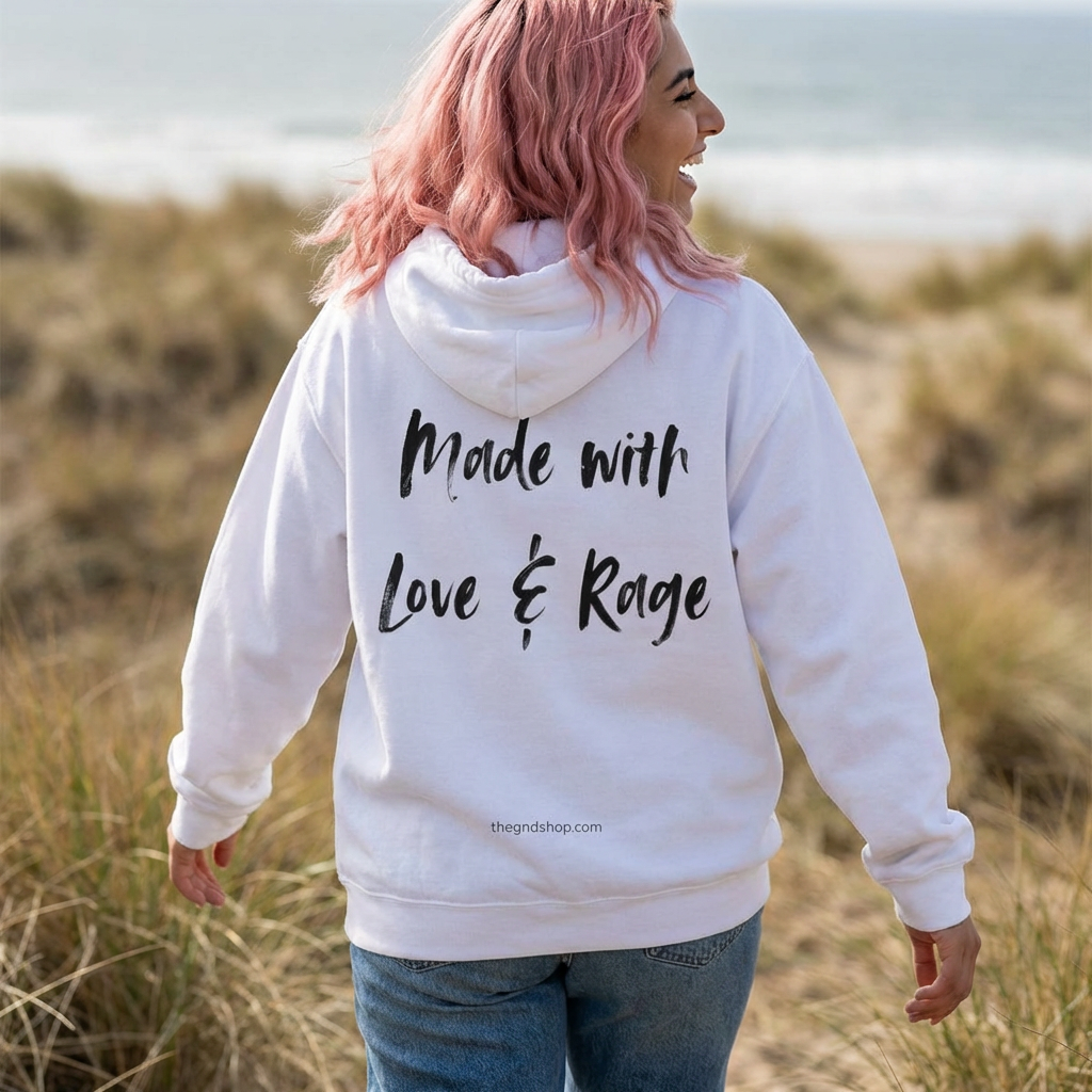 Full-zip hoodie - Made With Love & Rage - The GND Shop