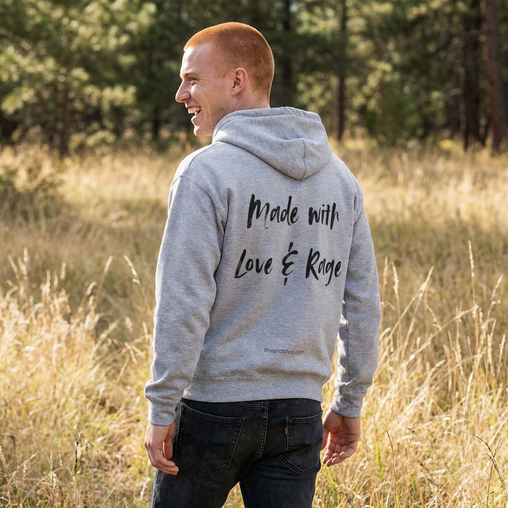 Full-zip hoodie - Made With Love & Rage - The GND Shop