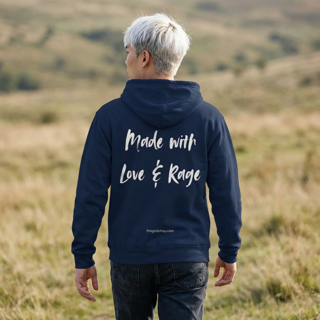 Full-zip hoodie - Made With Love & Rage - The GND Shop