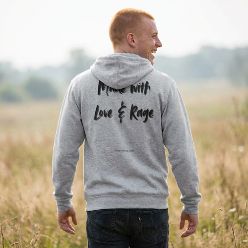 'Made With Love & Rage' Full-Zip Hoodie