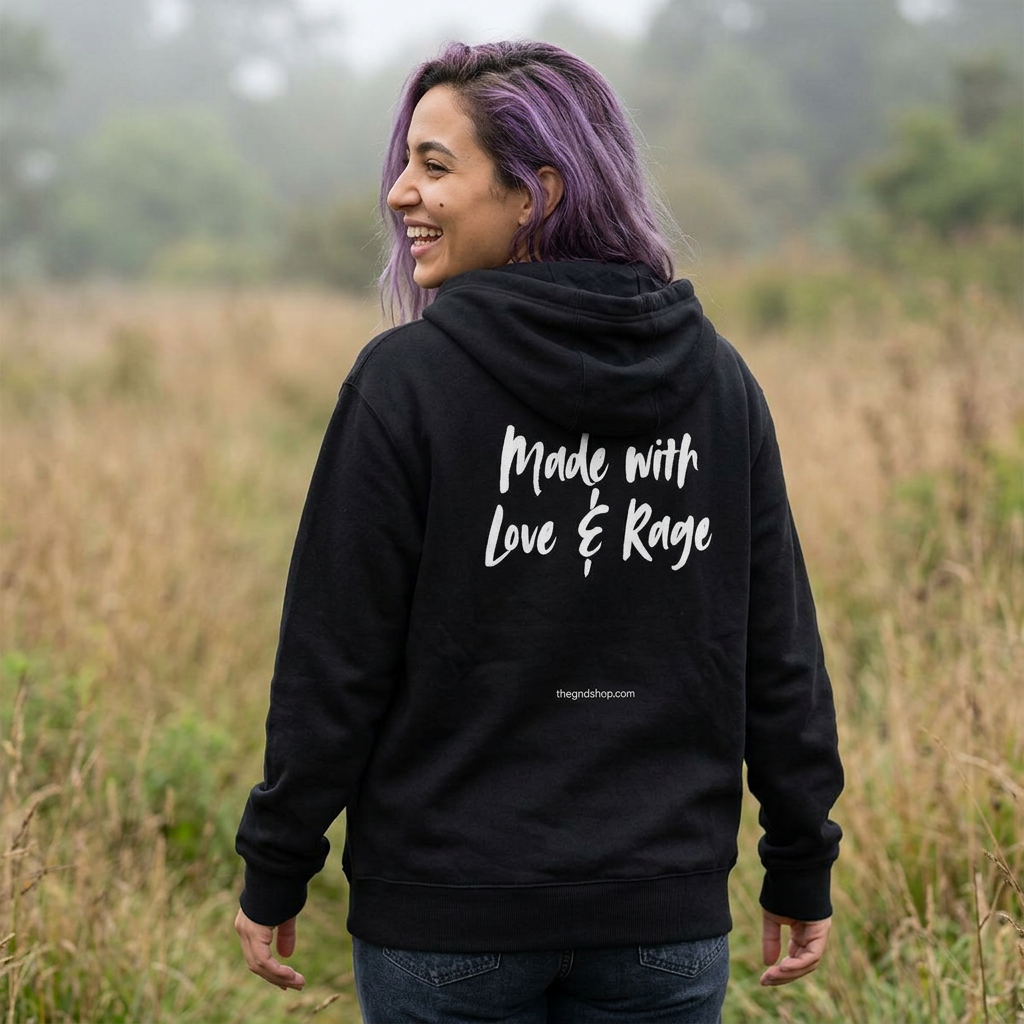 'Made With Love & Rage' Full-Zip Hoodie