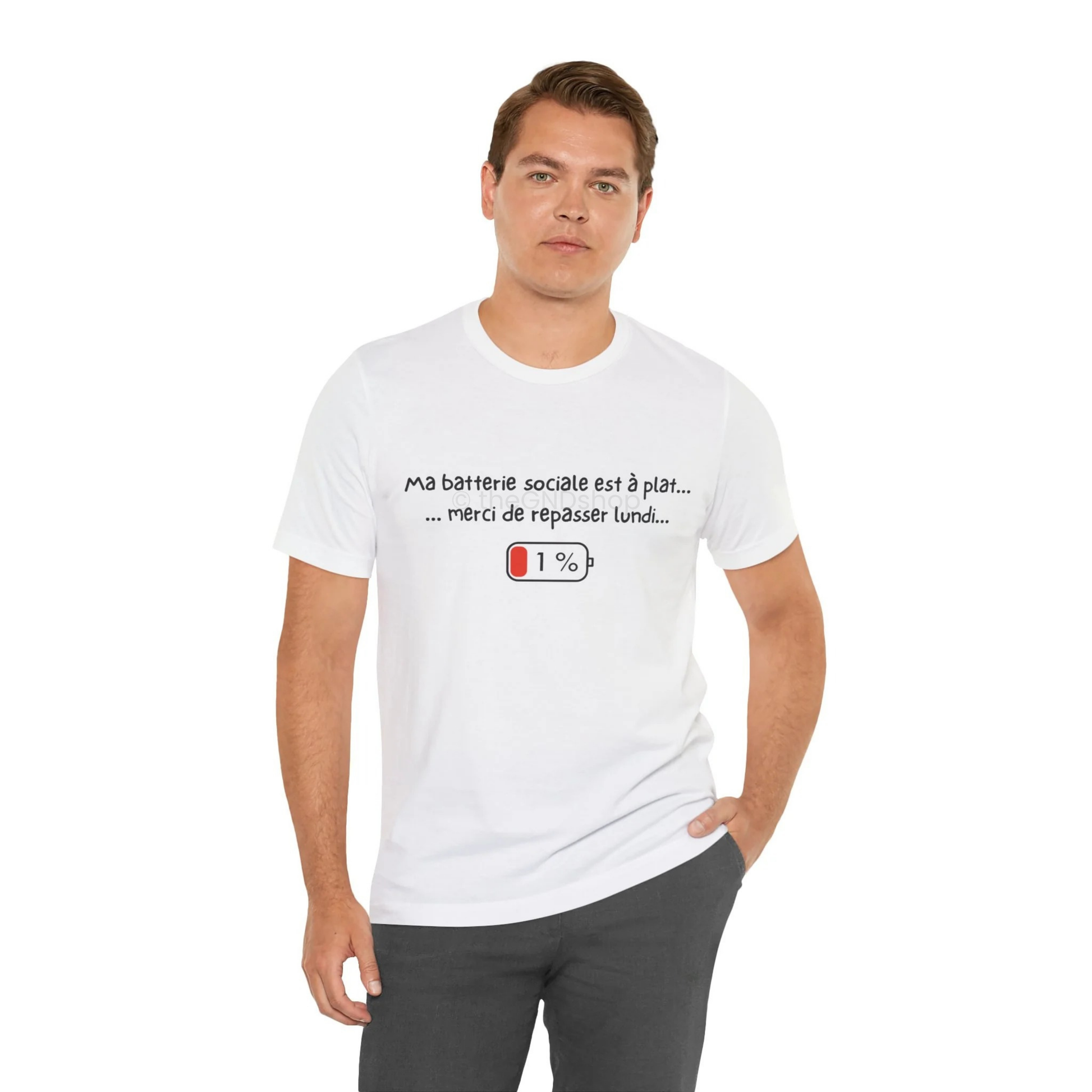 Unisex T-Shirt - Ma batterie sociale est à plat... merci de repasser lundi