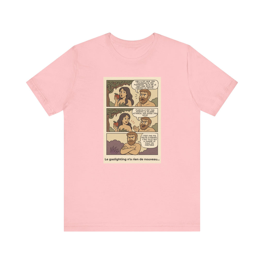 Unisex T-shirt - Retro Comics - Adam and Eve... Gaslighting is nothing new
