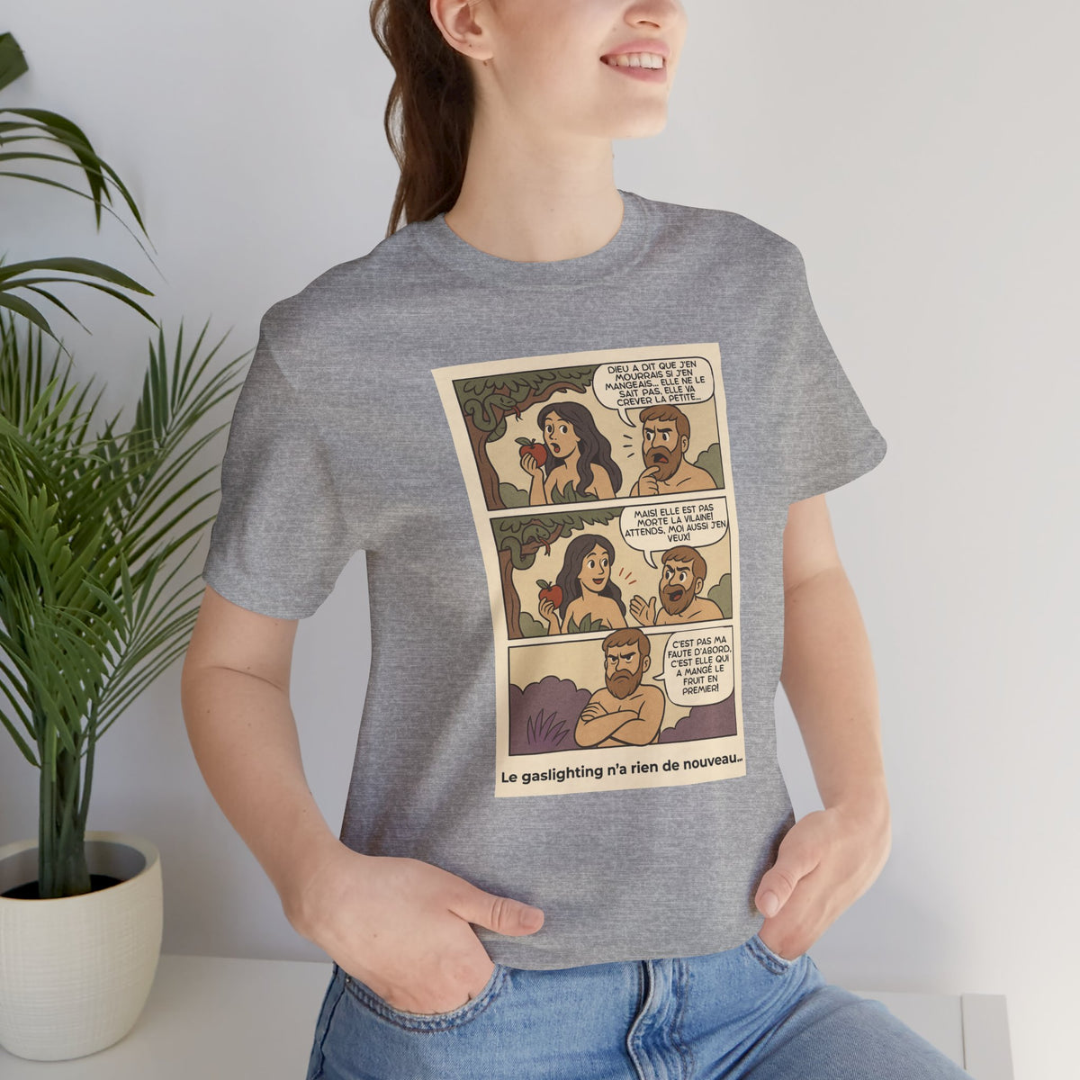 Unisex T-shirt - Retro Comics - Adam and Eve... Gaslighting is nothing new