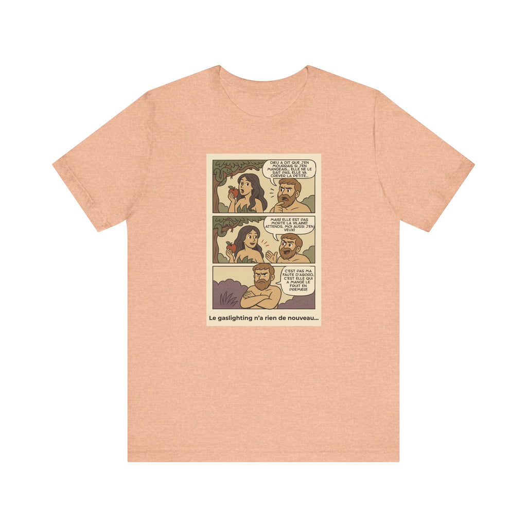 Unisex T-shirt - Retro Comics - Adam and Eve... Gaslighting is nothing new