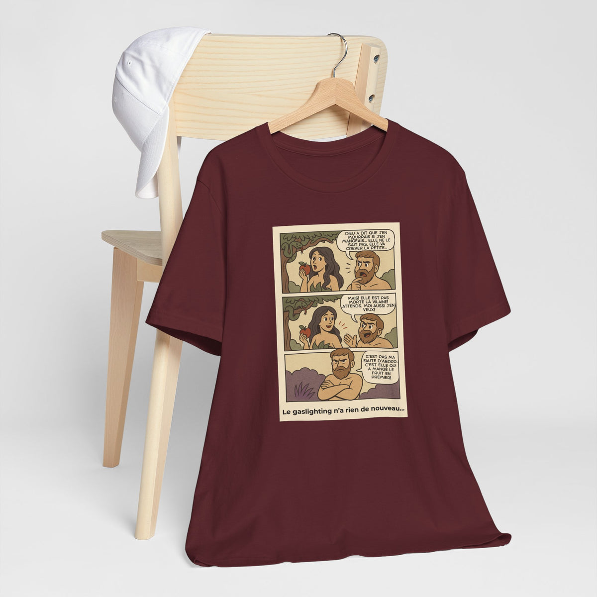 Unisex T-shirt - Retro Comics - Adam and Eve... Gaslighting is nothing new