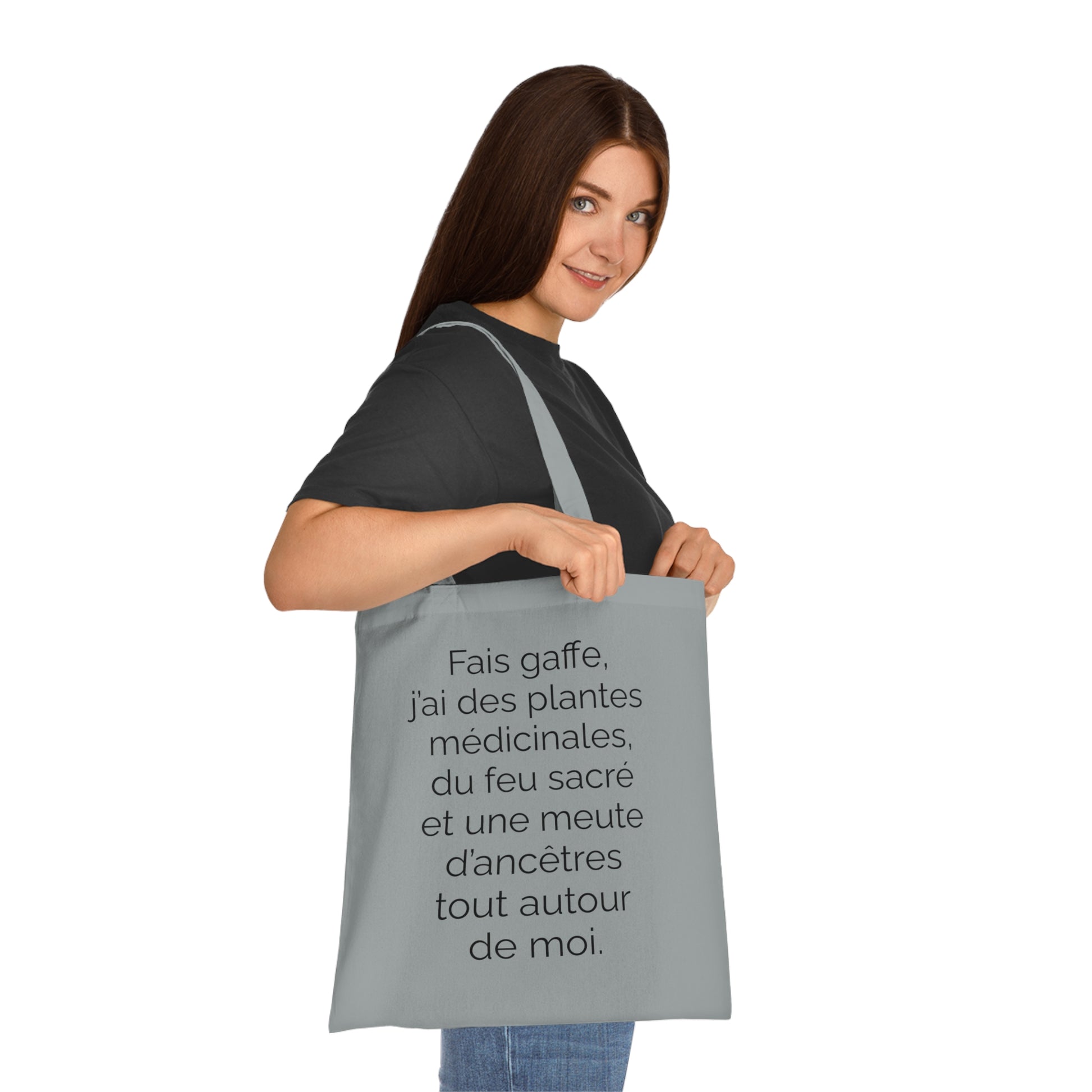 Tote Bag tissé - Fais gaffe! Plantes médicinale, feu sacré, ancêtres
