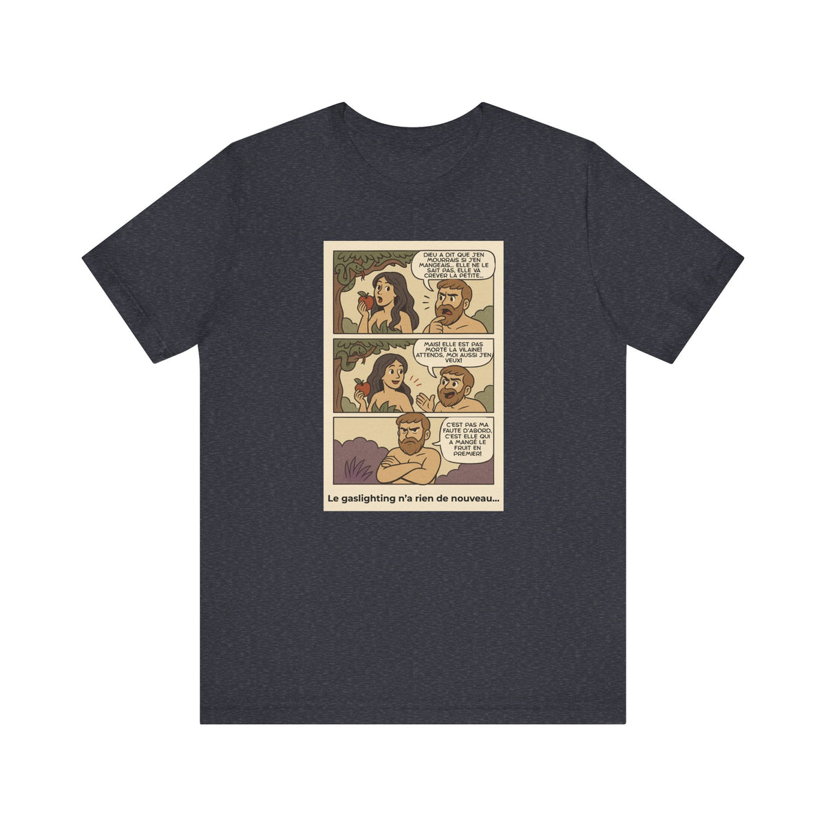Unisex T-shirt - Retro Comics - Adam and Eve... Gaslighting is nothing new
