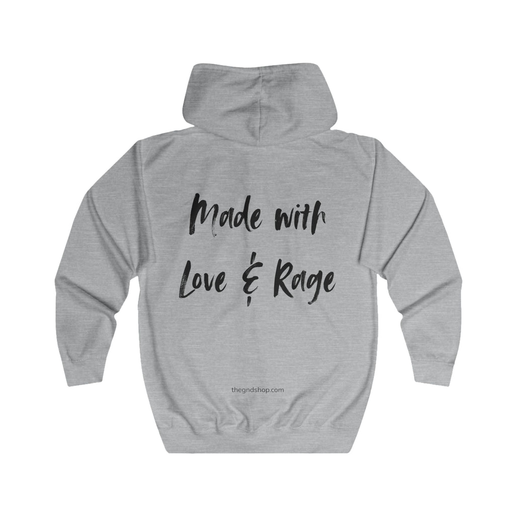 Full-zip hoodie - Made With Love & Rage - The GND Shop