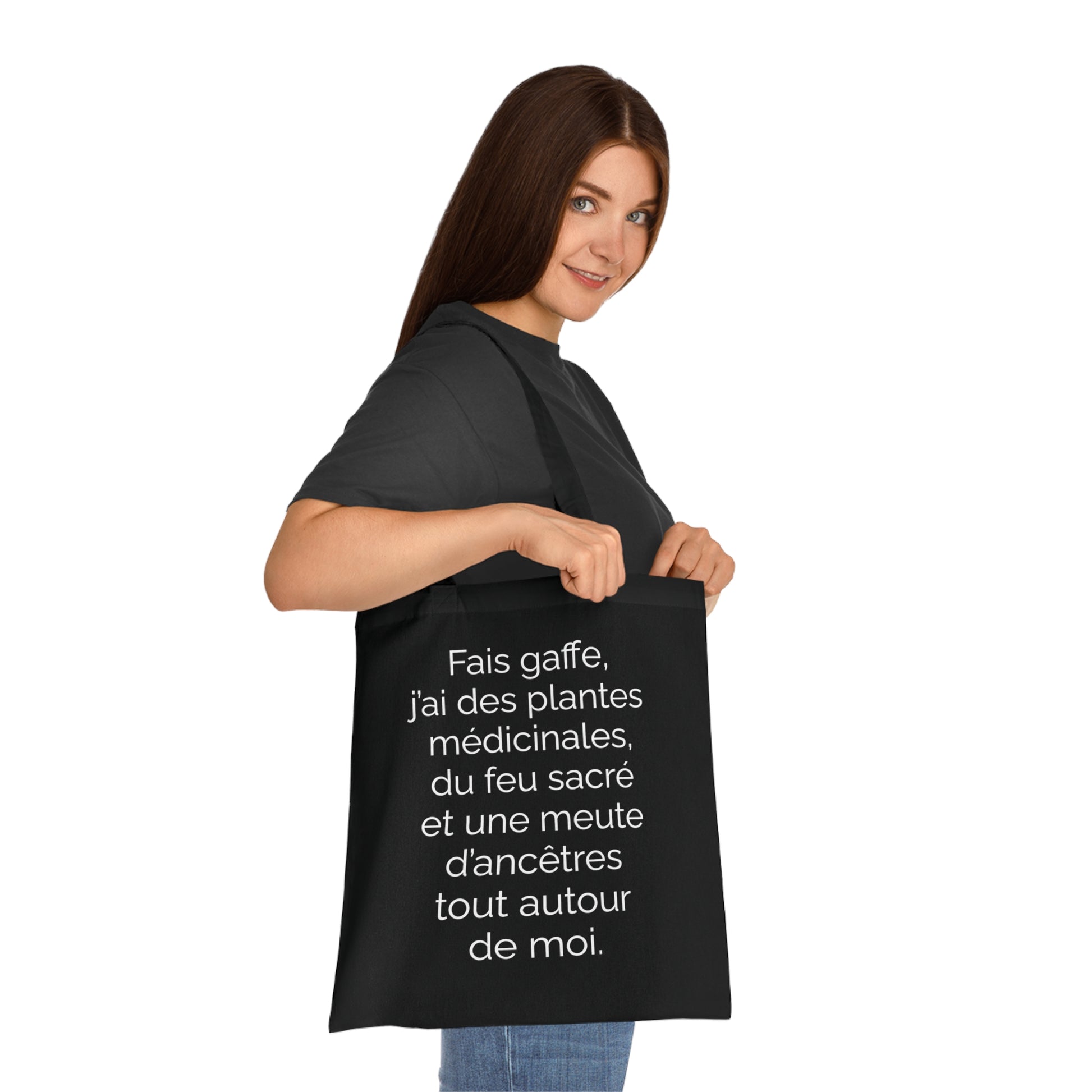 Tote Bag tissé - Fais gaffe! Plantes médicinale, feu sacré, ancêtres