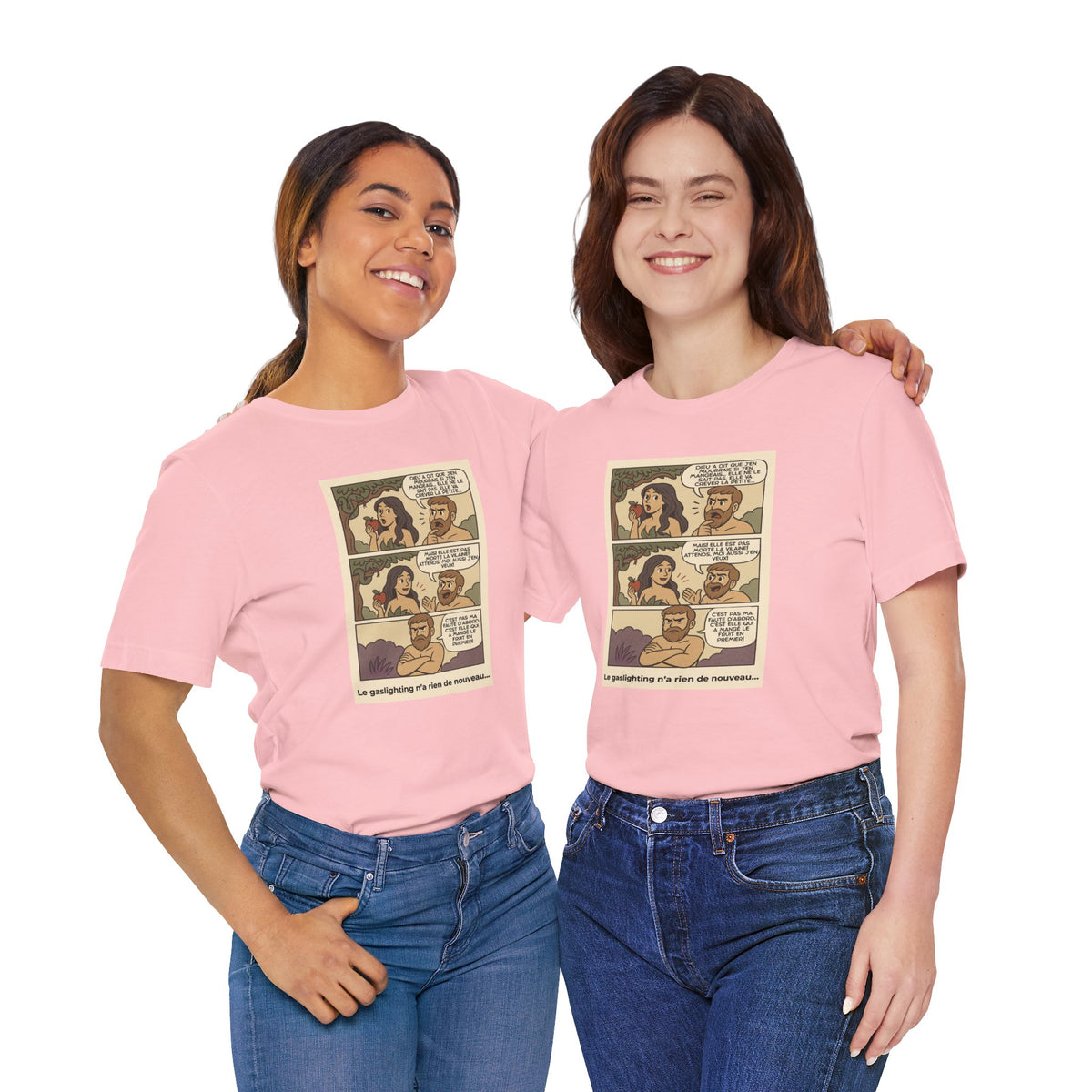 Unisex T-shirt - Retro Comics - Adam and Eve... Gaslighting is nothing new