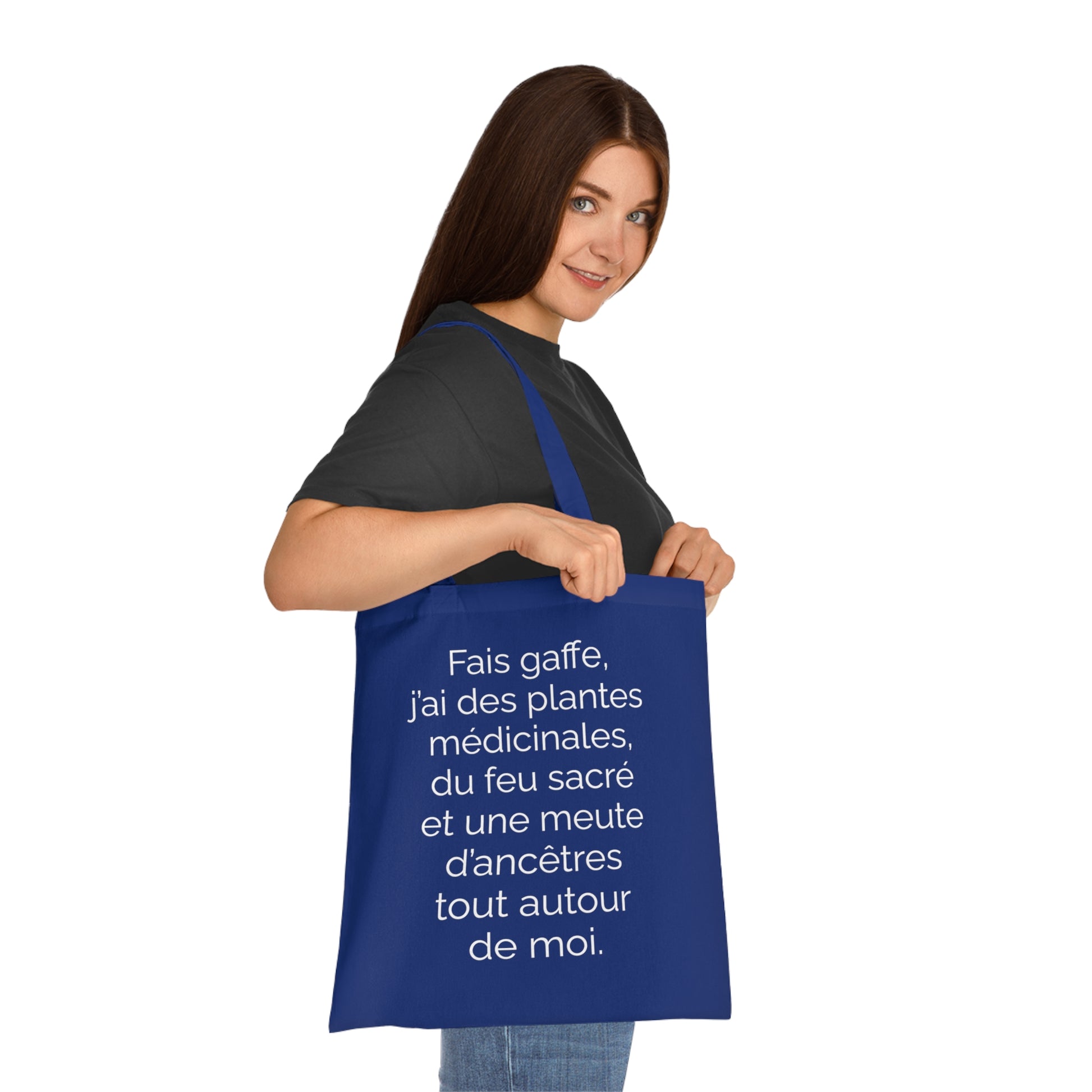 Tote Bag tissé - Fais gaffe! Plantes médicinale, feu sacré, ancêtres