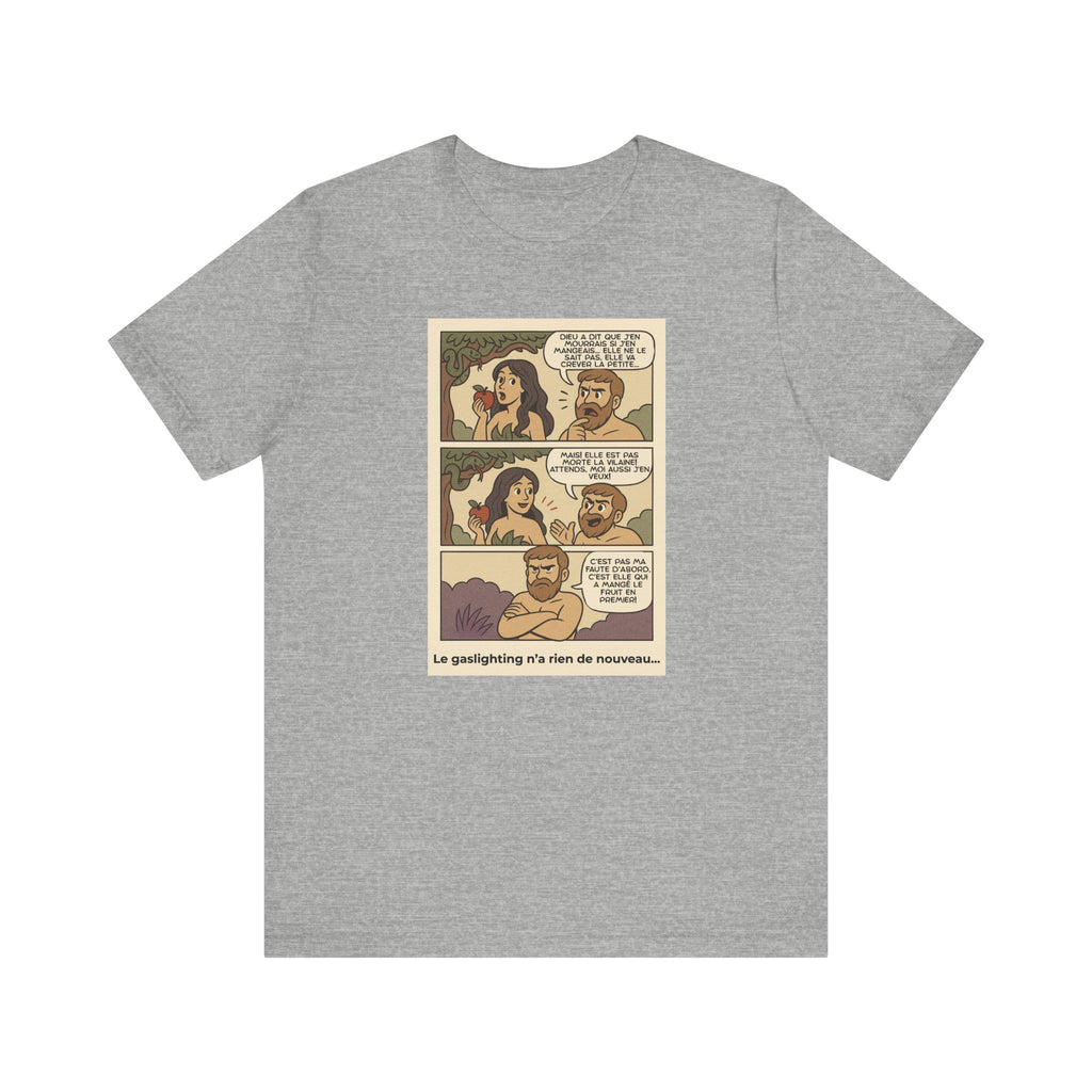 Unisex T-shirt - Retro Comics - Adam and Eve... Gaslighting is nothing new