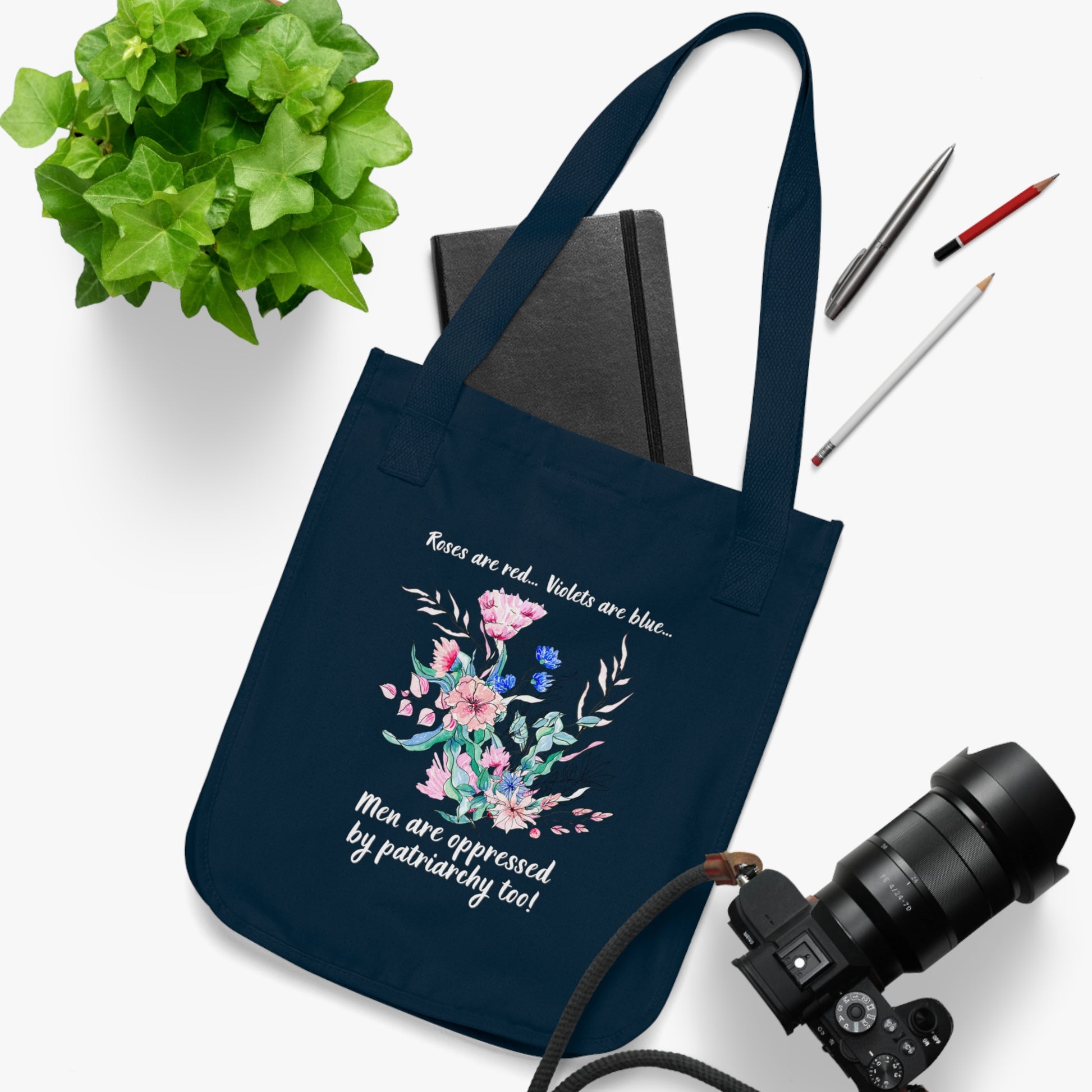 Tote Bag - "Roses are red, Violets are blue... Men are oppressed by patriarchy too!"