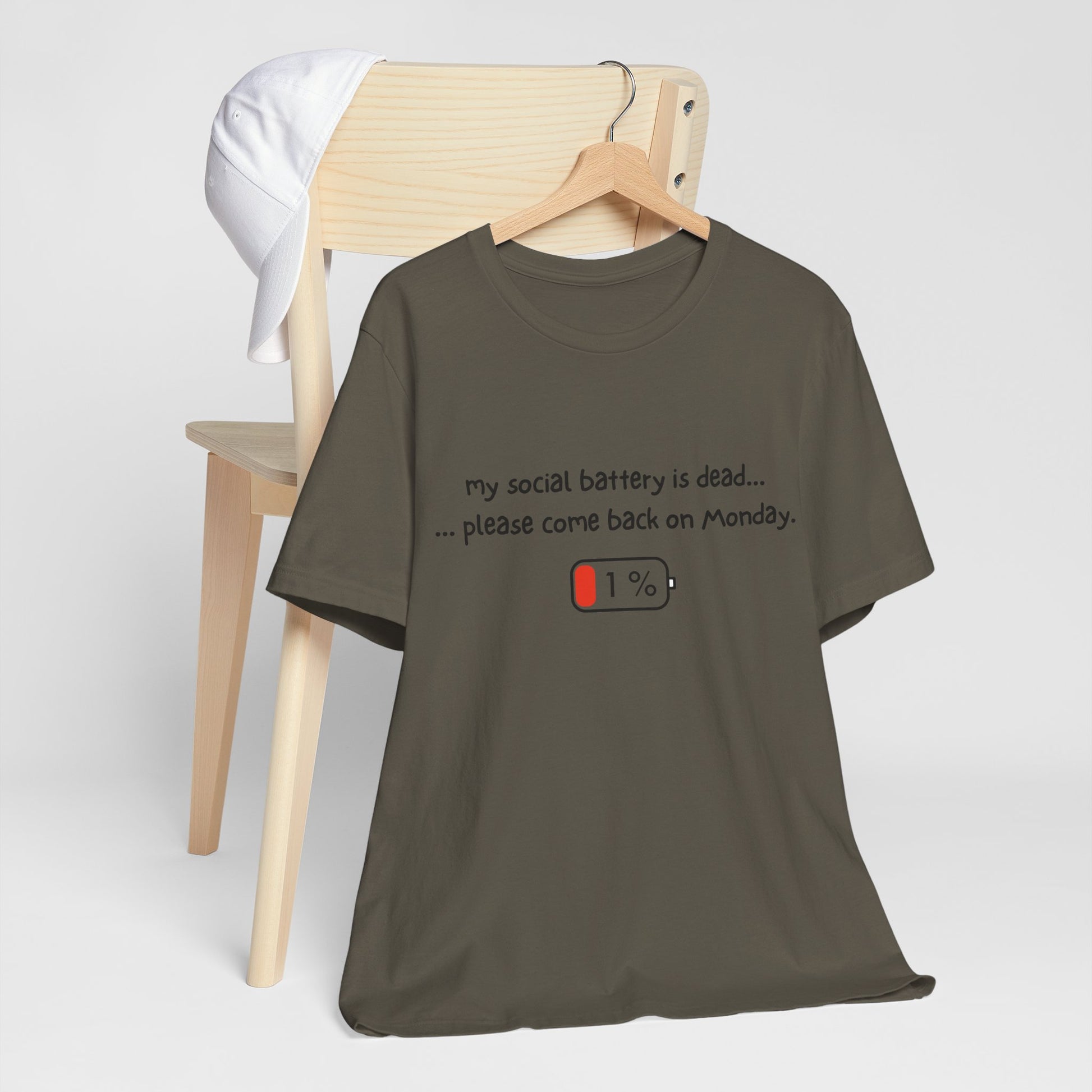 Unisex T-Shirt - My social battery is dead... please come back on Monday.