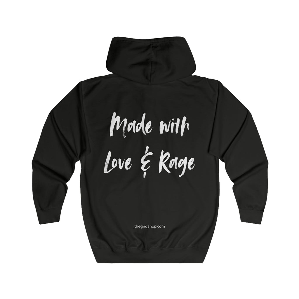 Full-zip hoodie - Made With Love & Rage - The GND Shop