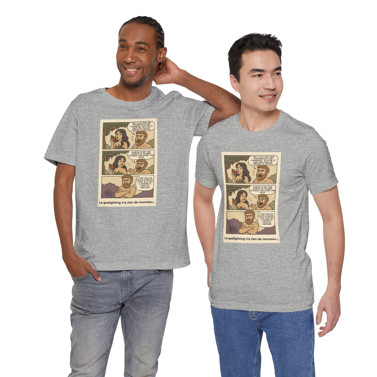 Unisex T-shirt - Retro Comics - Adam and Eve... Gaslighting is nothing new