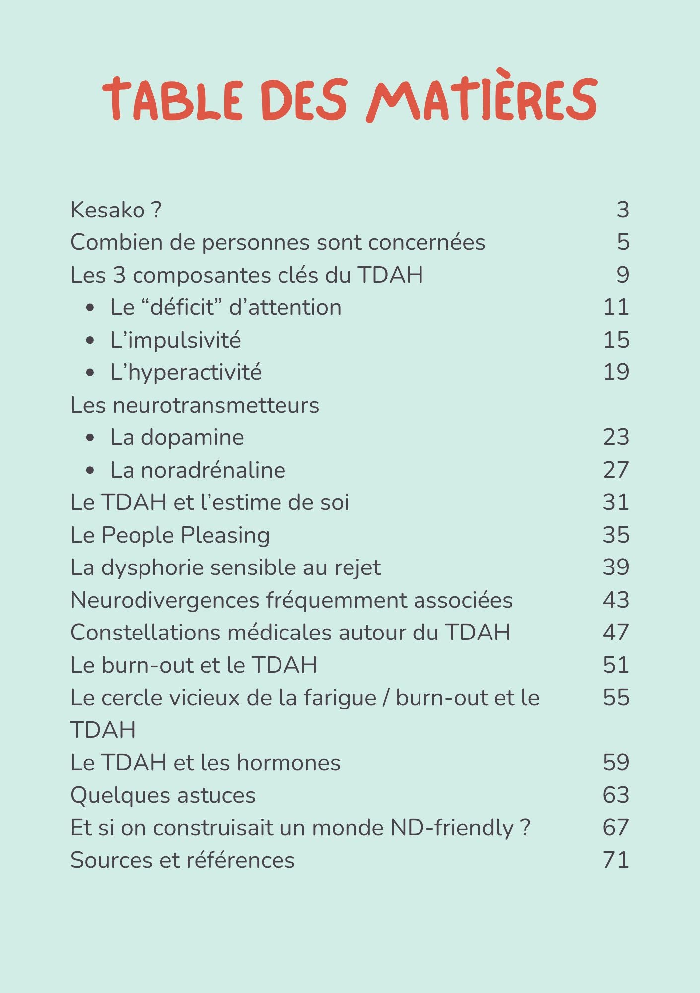 Le TDAH : Késako? - Format A5