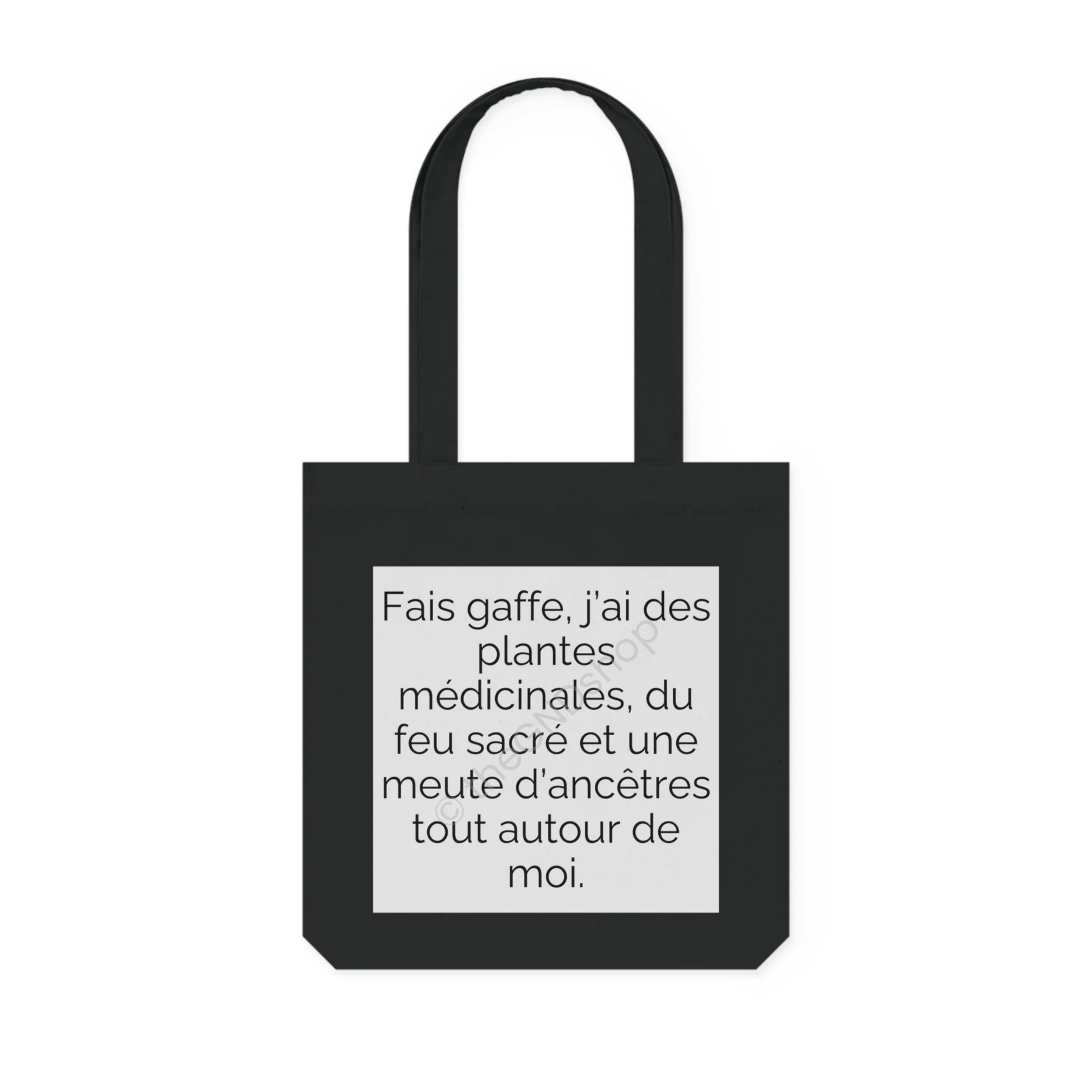 Tote Bag tissé - Fais gaffe! Plantes médicinale, feu sacré, ancêtres